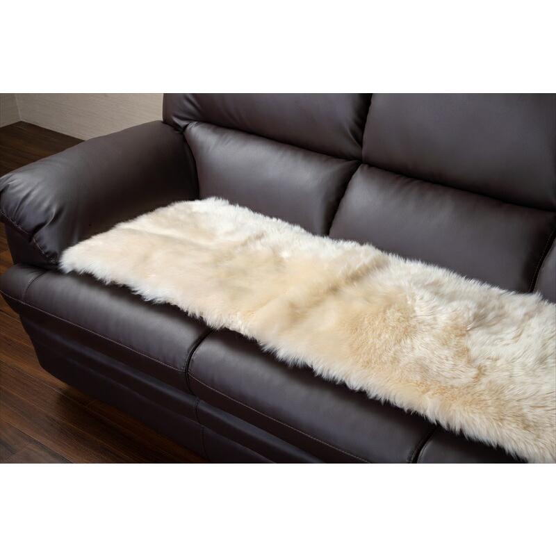 ムートンロングクッション 40x120cm クッション 座布団 クッション 角型 LWR512 保温性 羊毛皮 応接セット 長毛 タの画像
