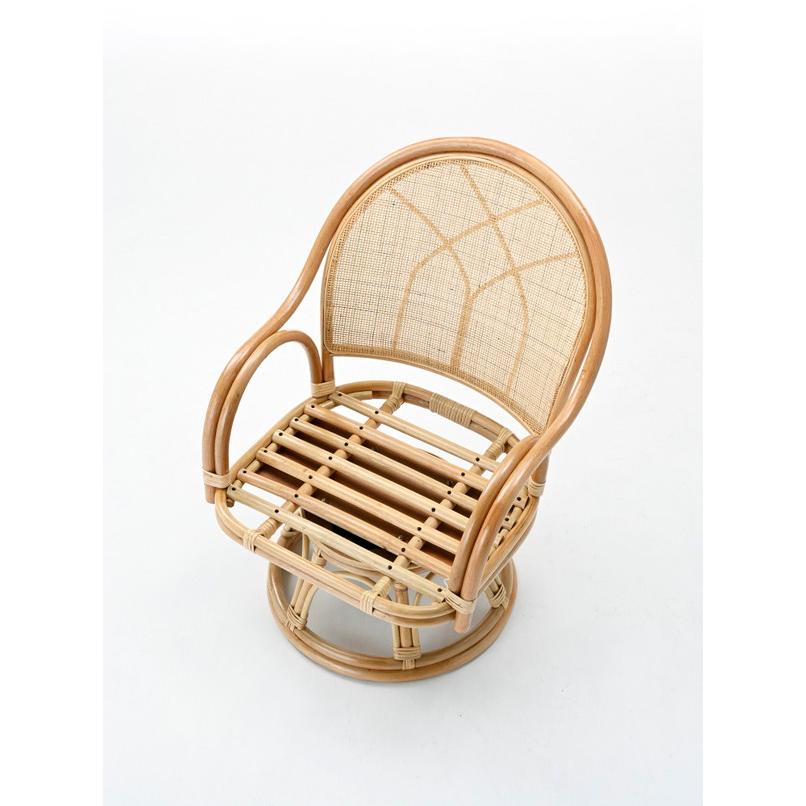 籐 回転座椅子 ロータイプ イス チェア 座椅子 S360 完成品 ラタン