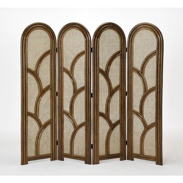 籐スクリーン 4パネルタイプ B461B 間仕切り 完成品 ラタン 藤 衝立 4