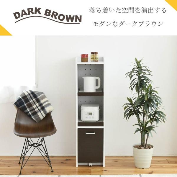 キャスター付き スリムキッチンワゴン 高さ124cm 収納家具 キッチン収納 キッチンワゴン FKC-0531 すきま 隙間収納 キッ ランキング1位の画像