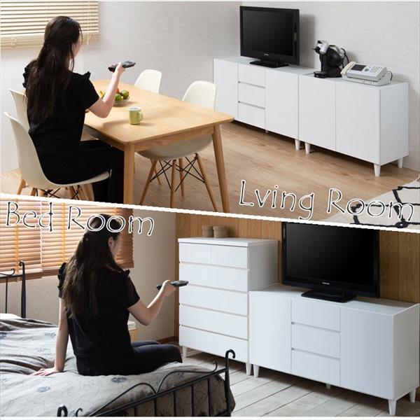 シンプルスタイル 脚付きホワイトキャビネット 120cm 収納家具 シンプルスタイル 脚付きホワイトキャビネット 120cm 収納家具