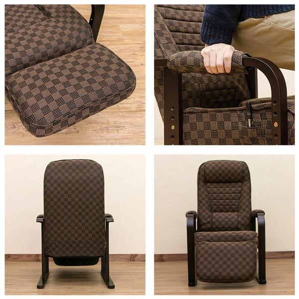 アウトレット★レバーレバー式リクライニングパーソナルお座敷用高座椅子【ベージュ】 高座椅子 リクライニングチェア フット付 レバー式 S3-07を激安