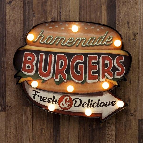 300円クーポン進呈 American Classic LED Sign アメリカンクラシック BURGERS 2個セット 照明 電球 その他照明器具 GB60806 オールディーズ インテリア 店舗｜yutoriplan｜08