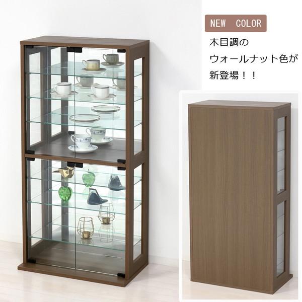 収納家具 コレクションケース 背面は鏡張り コレクションを美しく 