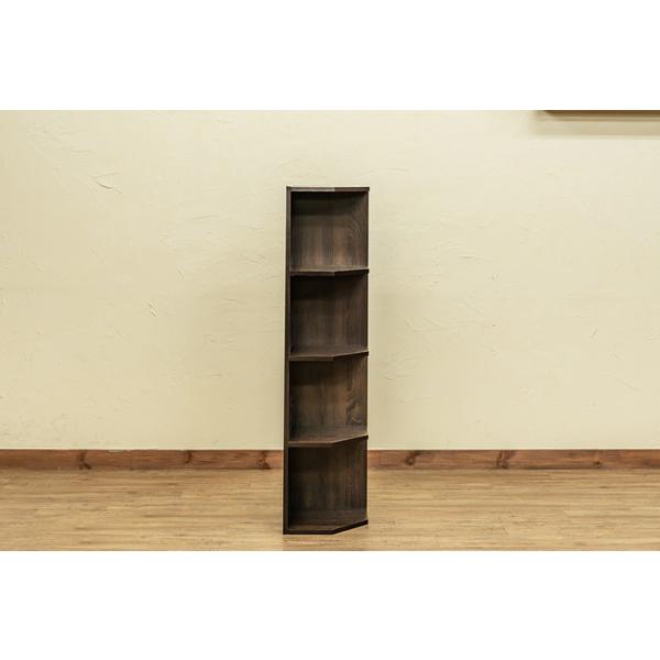 収納家具 本棚 ラック カラーボックス コーナーラック 4段 fbc04wal