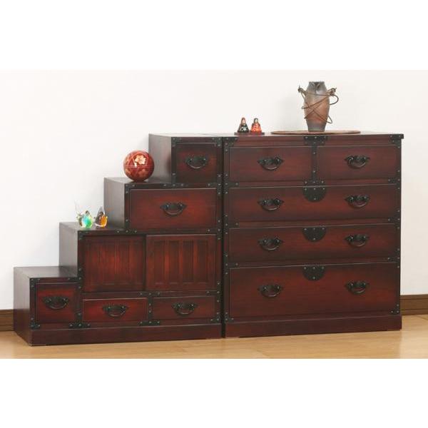 レビューでプレゼント／民芸調 引出箪笥 収納家具 タンス チェスト