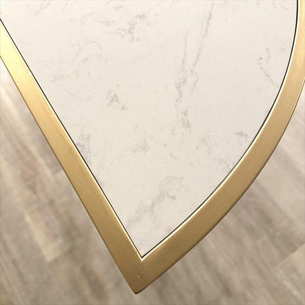 ＼レビューでプレゼント／半円コンソールテーブル ロータイプ 高さ85cm 大理石 ゴールド\u0026ホワイト   テーブル コンソールテーブル FM-525-N-S 完成品の画像