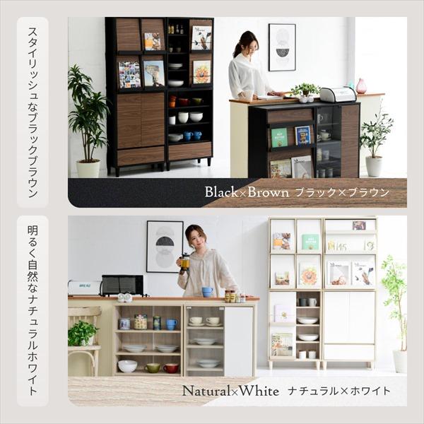 ＼レビューでプレゼント／Adatto ガラス＆扉タイプ ラック 幅60cm 収納家具 本棚 ラック カラーボックス ウッドラック FSI-0の画像