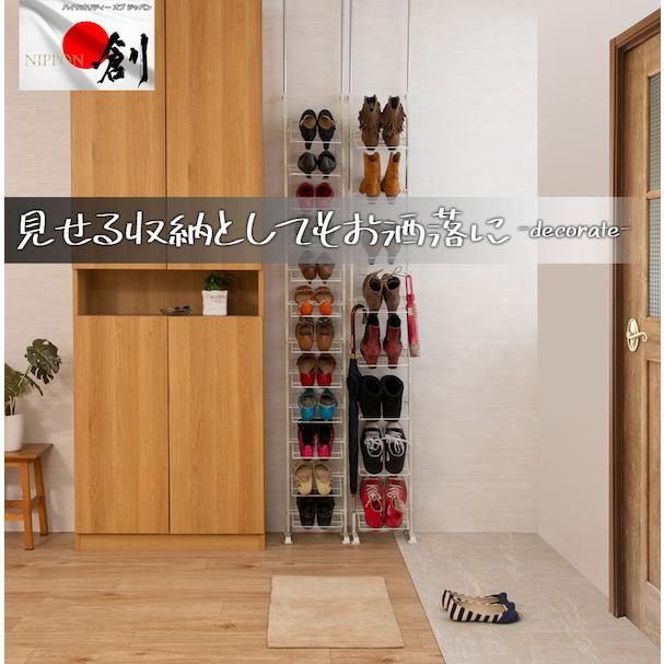 ＼レビューでプレゼント／突っ張り壁面薄型シューズラック 幅29cm 収納家具 玄関収納 シューズラック 省ス ランキング1位の画像
