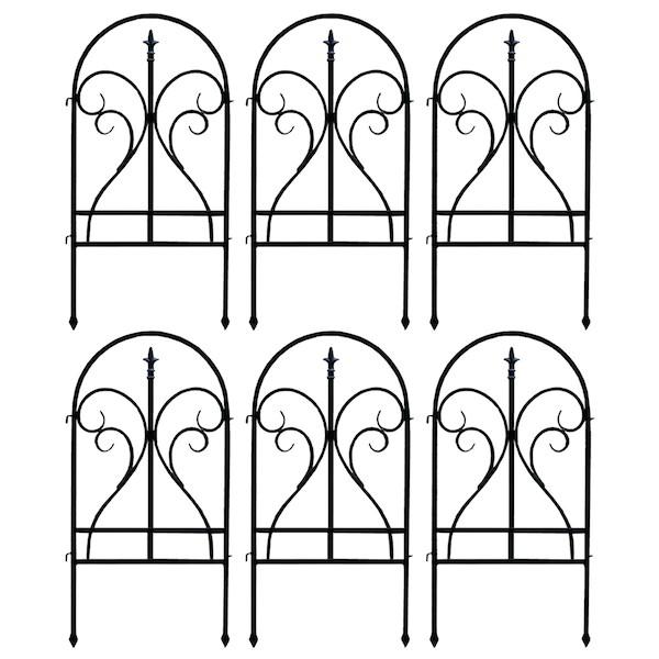 代引不可 庭 ガーデニング ガーデンファニチャー ガーデンフェンス イージーフェンス フィニアル 6枚組 ブラック Ipn 7029f 6p フェンス ゲート 扉 アイアン ガーデンフェ 高速配送 Www Thedailyspud Com
