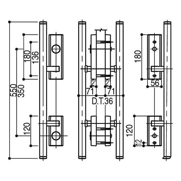 YKK AP 両開き用固定ハンドル左勝手 【品番：YS HH3K-16518（YS HH3K16518）】の画像
