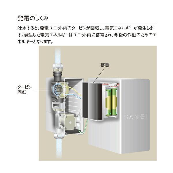 SANEI 自動水栓（発電仕様） 一般地用 【品番：EY506HE-2T-13】 : 生活