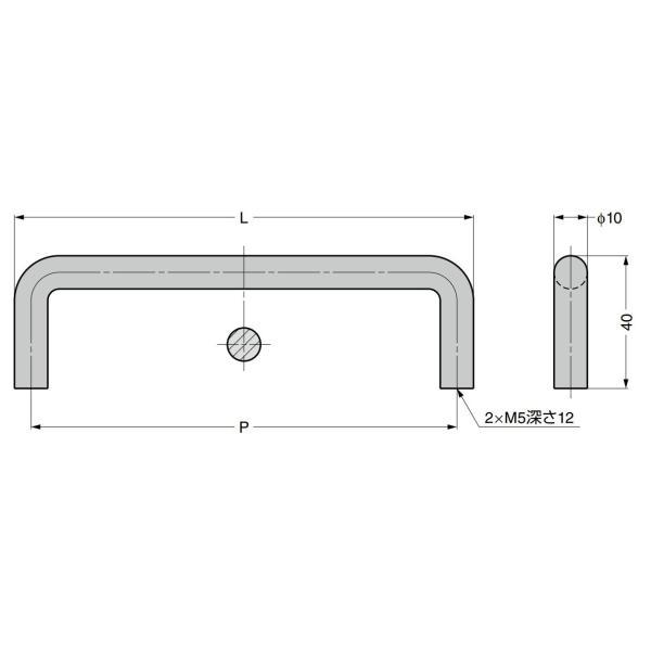 スガツネ工業 d line ステンレス ハンドル 14-3812型 【品番：14-3812