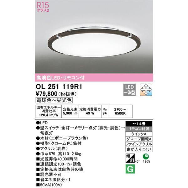 オーデリック　シーリングライト　【品番：OL 251 119R1】_1