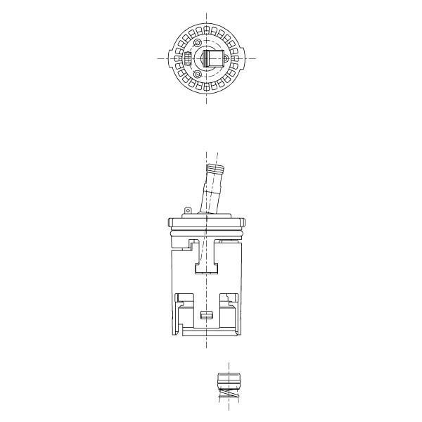 TOTO　シングルバルブ部（上げ吐水用、湯側角度規制20°）　【品番：TH537S】_1