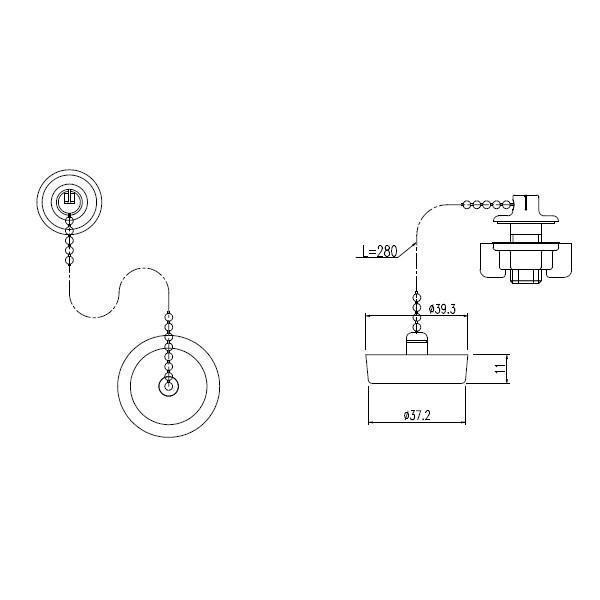 【メール便対応】LIXIL（INAX）　洗面化粧台用鎖付ゴム栓　【品番：H-261】 |  | 01