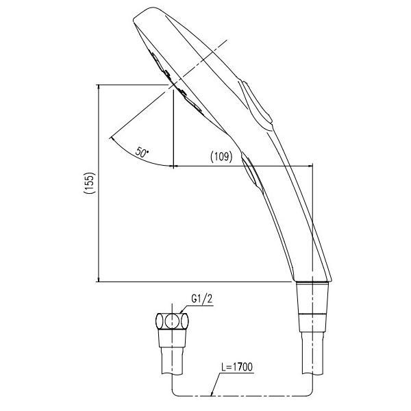 LIXIL（INAX） スイッチ付エコアクアシャワーSPA メタル調、ブラック
