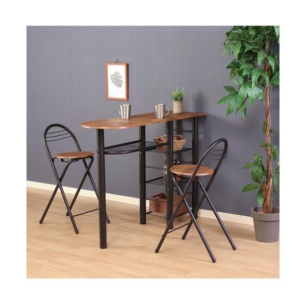 不二貿易（FBC） カウンターテーブルチェアセット3点BR 95247