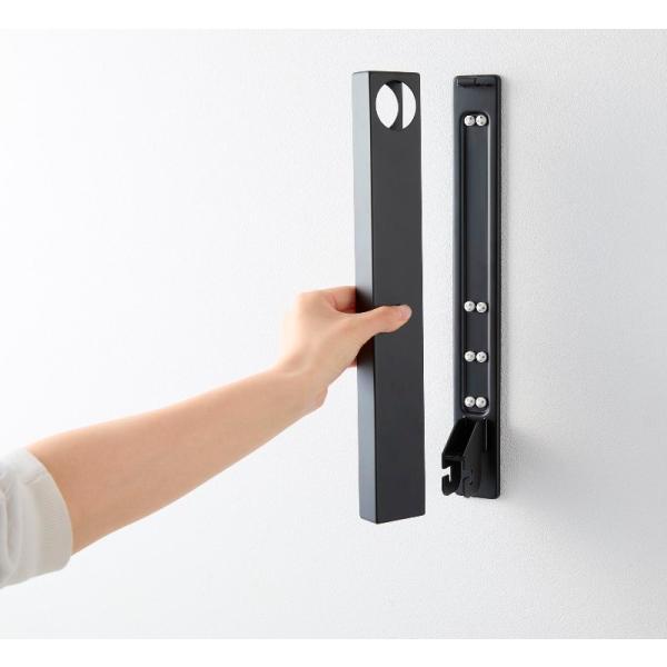 山崎実業　ウォール折り畳み物干し竿ホルダー タワー 2個組 石こうボード壁対応 ブラック 4903208019224　【品番：01922】 |  | 17