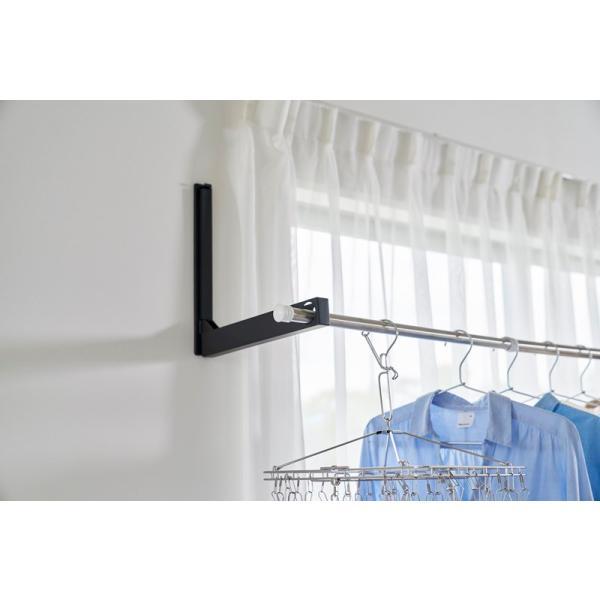 山崎実業　ウォール折り畳み物干し竿ホルダー タワー 2個組 石こうボード壁対応 ブラック 4903208019224　【品番：01922】 |  | 08