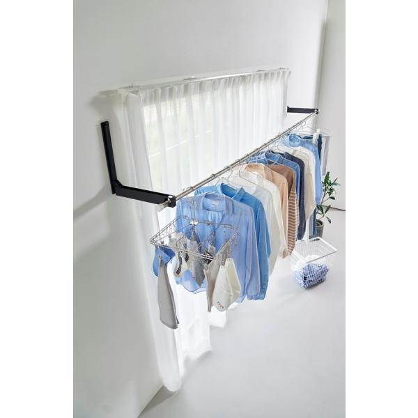 山崎実業　ウォール折り畳み物干し竿ホルダー タワー 2個組 石こうボード壁対応 ブラック 4903208019224　【品番：01922】 |  | 09