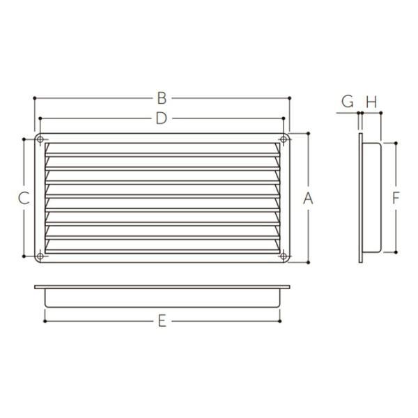 MARUKI　P.Cドアー用ガラリ （大）178ｘ430　ミルキーホワイト　【30個】　【品番：P-130】_1
