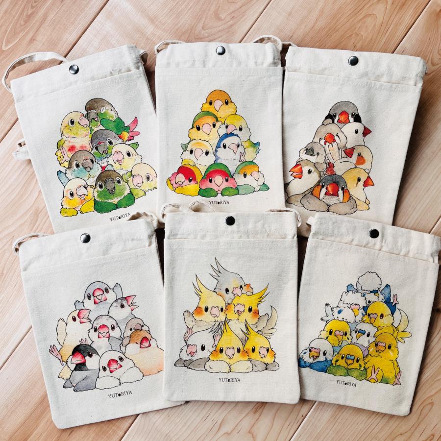 サコッシュ スマホポーチ ミニバッグ ミニショルダー 斜めがけ インコ 鳥 グッズ 可愛い かわいい |  | 08