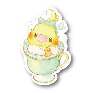ステッカーＭサイズ ティーカップオカメ 防水 耐水 強粘着 インコ フィンチ sticker 鳥 可愛い かわいい | 
