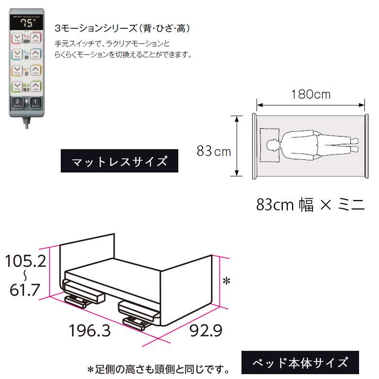 介護用電動ベッド 中古 パラマウントベッド 楽匠Z KQ-7303 3モーター