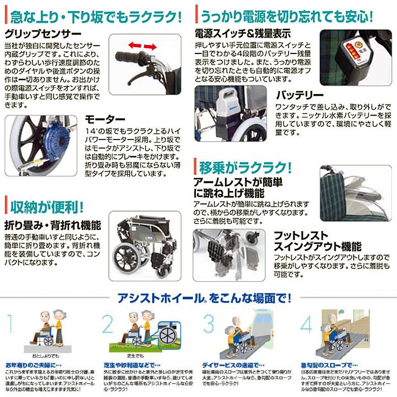 中古 電動車椅子 Aランク ナブテスコ ハイパー型アシストホイール NAW 