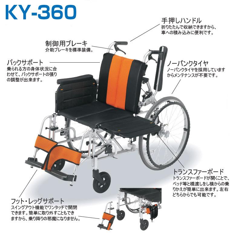 中古 車椅子 Aランク いうら ラクーネ2 KY-360 (WCIU103-A) 横開き 横 