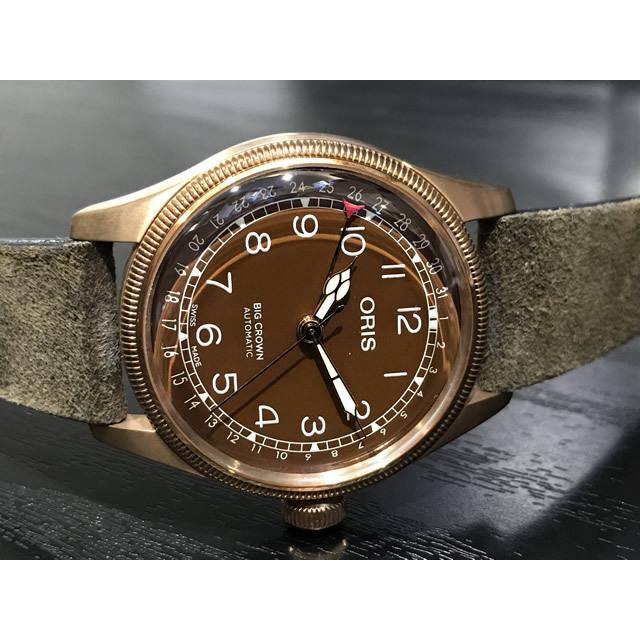 美品 オリス ポインターデイト ビッグクラウン ブロンズ ORIS ビッグクラウン ブロンズ ポインターデイト[754 7741 3166] Big