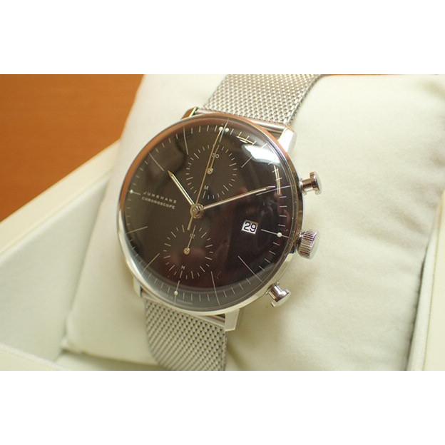 ユンハンス 腕時計 マックスビル バイユンハンス 腕時計 MAX BILL BY JUNGHANS Chronoscope 40mm マックスビル クロノスコープ 027 4601 00M 正規商品｜yuubido-oyabu