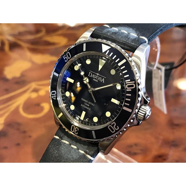 ダボサ 腕時計 DAVOSA Ternos Sixties 自動巻 機械式 テルノス シックスティズ 161.525.45 ブルー/レザー メンズ 40mm 正規輸入品の画像