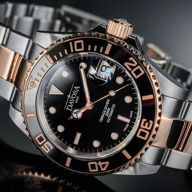 ダボサ 腕時計 DAVOSA Ternos PVD ローズゴールド 自動巻 機械式 ダイバー 腕時計 161.555.65 9827037 メンズ 40mm 正規輸入品の画像