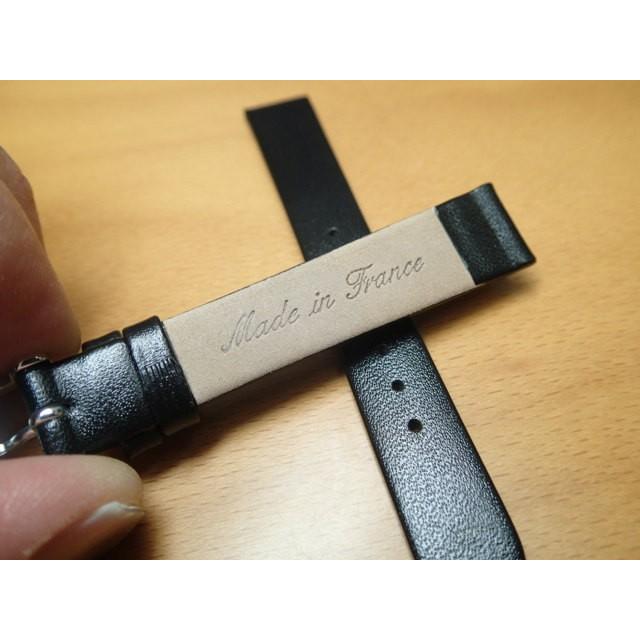 14mm フランス ZRC ズッコロ 社製 腕時計バンド ベルト 牛革 カーフ 黒