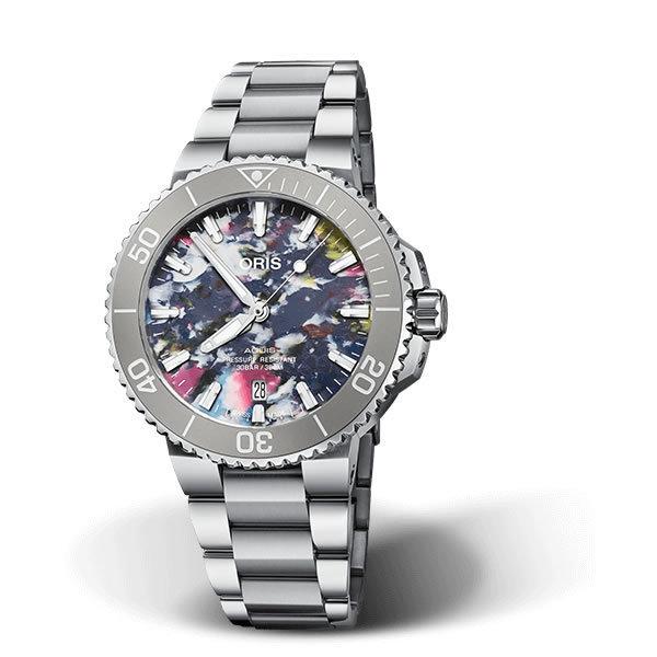 オリス 腕時計 ORIS アクイス デイト アップサイクル 36.5mm 再生PET プラスチックを使用した文字盤 73377704150Set 送料無料 正規品｜yuubido-oyabu｜19
