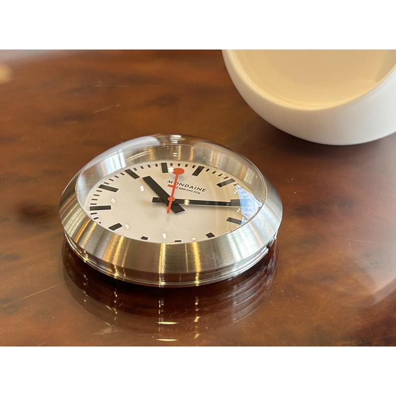モンディーン 置時計 MONDAINE グローブ クロック 6cm ホワイト デスククロック A660.30335.16SBAの画像