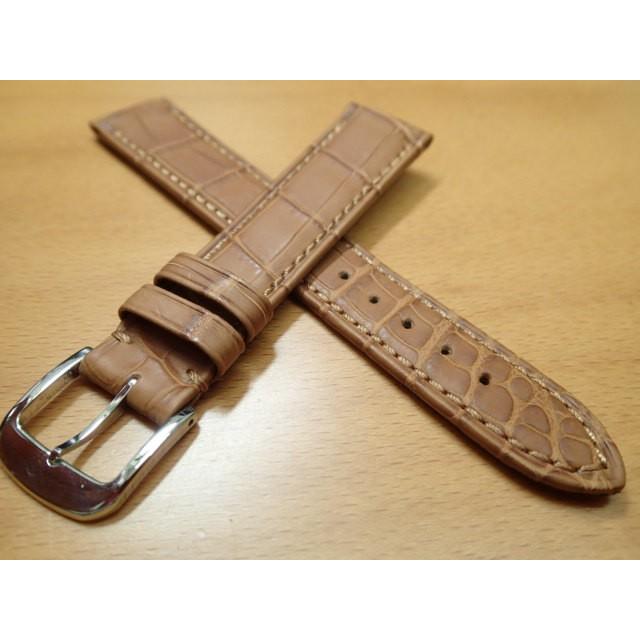 18mm 20mm 時計バンド (腕時計) ベルト クロコダイル ワニ 茶 (ブラウン) バネ棒 サービス 腕時計用 時計ベルト 時計用バンド