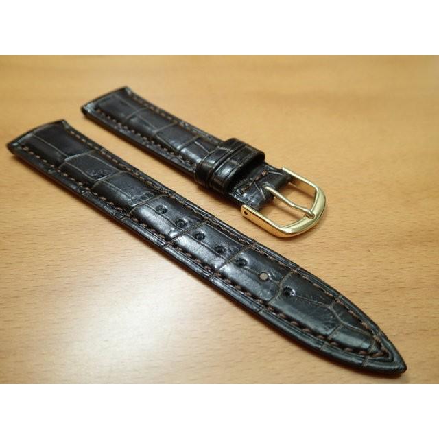 16mm〜 20mm 時計バンド (腕時計) ベルト クロコダイル ワニ チョコ