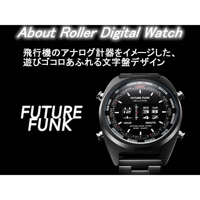 フューチャーファンク ローラーデジタル 腕時計 復刻版 ブラック 黒色 FF103-BK-MT メンズ 正規輸入品 FUTURE FUNKの画像