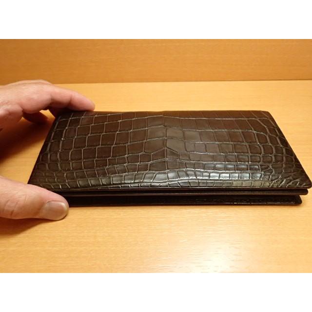 GREDEER クロコダイル 長財布 (小銭入付) GCKW001B-Z ブラウンADVANTIQE FINISH こだわりの「日本製」の画像