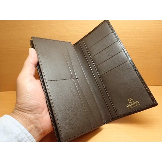 GREDEER クロコダイル 長財布 (小銭入付) GCKW001B-Z ブラウンADVANTIQE FINISH こだわりの「日本製」の画像