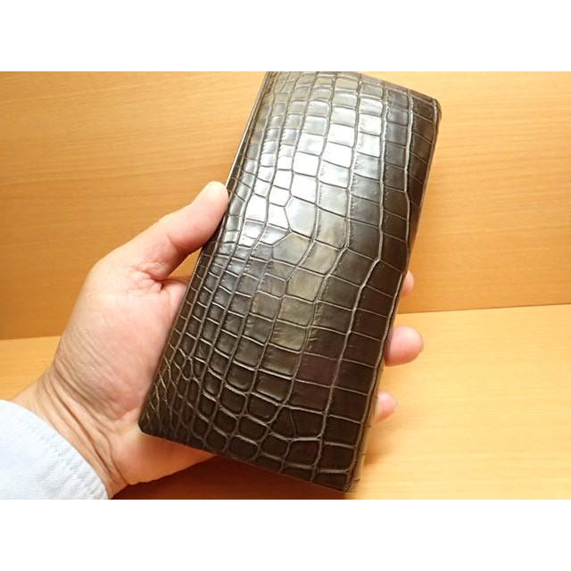 GREDEER クロコダイル 長財布 (小銭入付) GCKW001B-Z ブラウンADVANTIQE FINISH こだわりの「日本製」の画像