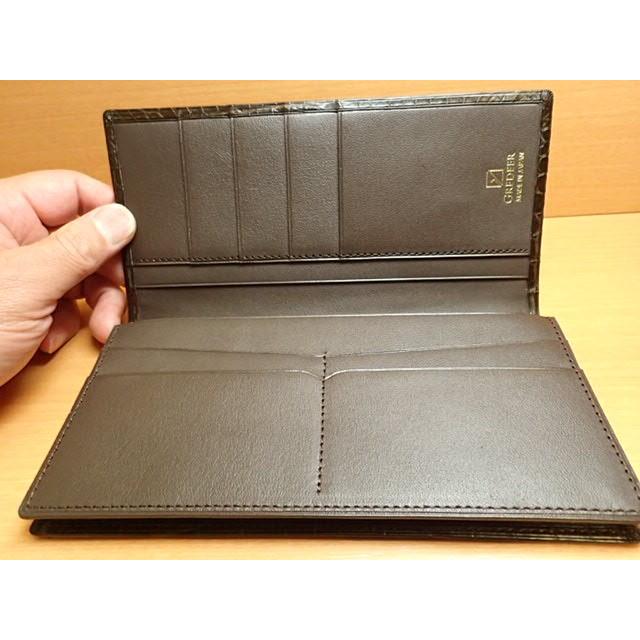 GREDEER クロコダイル 長財布 (小銭入付) GCKW001B-Z ブラウンADVANTIQE FINISH こだわりの「日本製」の画像