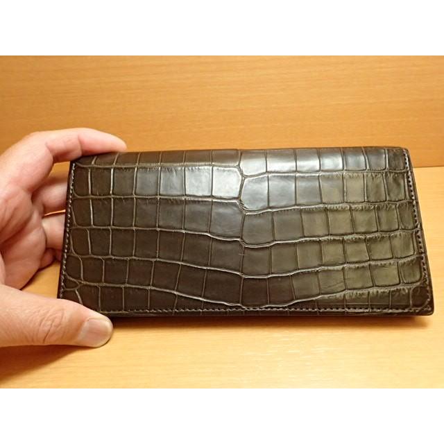 GREDEER クロコダイル 長財布 (小銭入付) GCKW001B-Z ブラウンADVANTIQE FINISH こだわりの「日本製」の画像