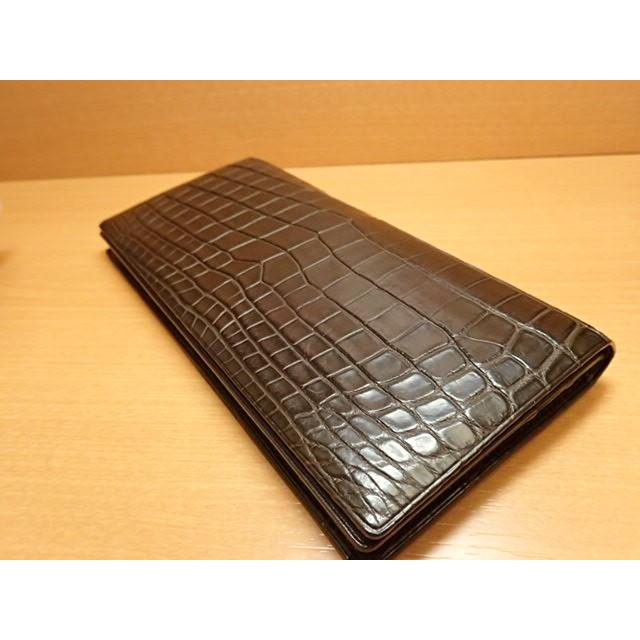 GREDEER クロコダイル 長財布 (小銭入付) GCKW001B-Z ブラウンADVANTIQE FINISH こだわりの「日本製」の画像
