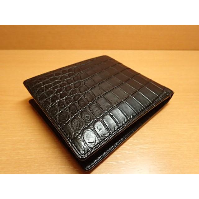 GREDEER クロコダイル 二折財布(小銭入付) GCKW002A-Z ブラックADVANTIQE FINISH こだわりの「日本製」の画像