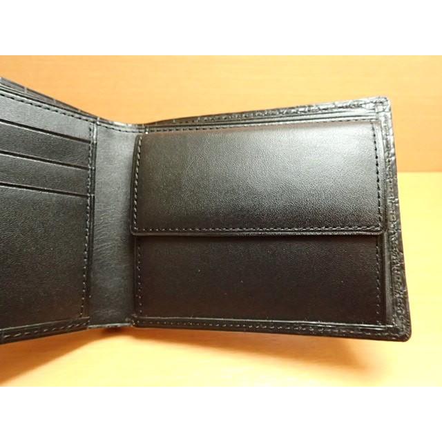 GREDEER クロコダイル 二折財布(小銭入付) GCKW002A-Z ブラックADVANTIQE FINISH こだわりの「日本製」の画像