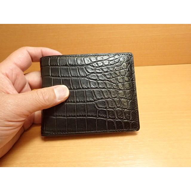 GREDEER クロコダイル 二折財布(小銭入付) GCKW002A-Z ブラックADVANTIQE FINISH こだわりの「日本製」の画像